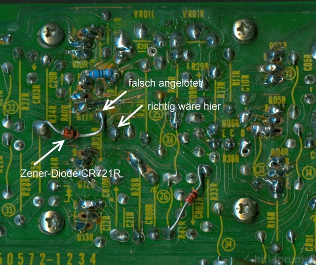 Reparatur des Hitachi HMA-8300 - Zener-Diode wrong connection