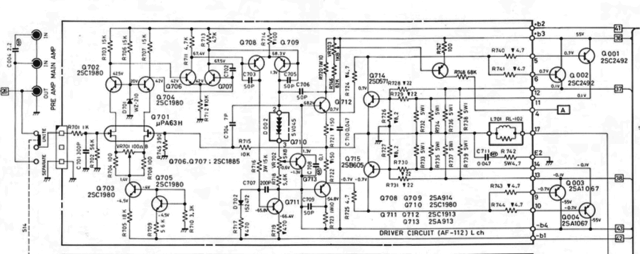 Rotel RA-2040 schematic detail left power amp