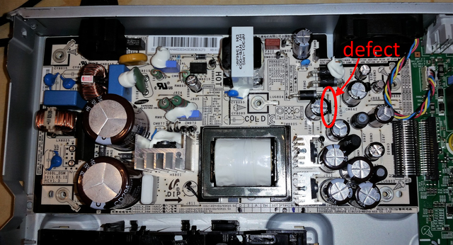 Samsung HT-F9759W-ZG power supply inside defect problem diode marked