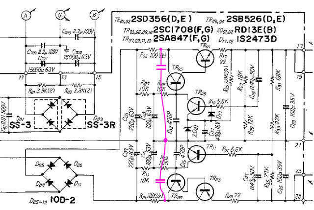 Sansui AU-517 AU-717 schematic improved voltage regulator