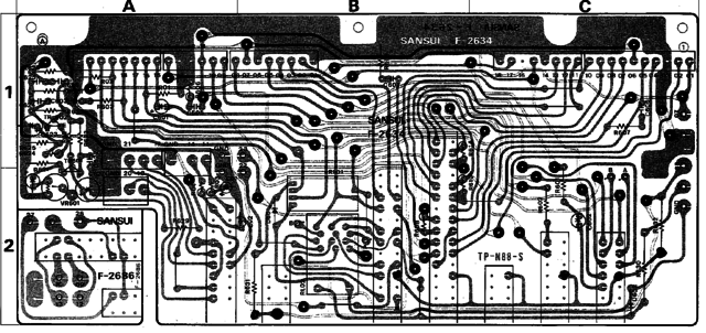 Sansui QRX-8001 QRX-9001 PCB F-2634 layout