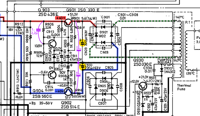 Sanyo Plus A 35 Schematic Detail Power Supply Improved By Additional Capacitors