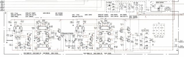 Sony TA-E88 TA-E88B schematic detail line and output stage