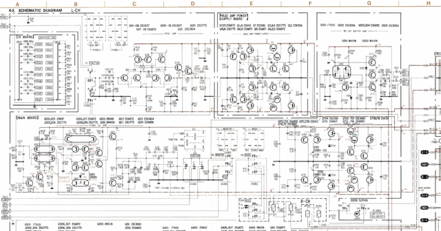 Sony TA E88 TA E88B Schematic Detail Phono Head Amp And Equalizer Amp With Dedicated Regulators
