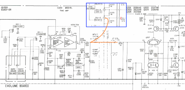 Sony TA-F45 schematic detail pre-out construction simple solution