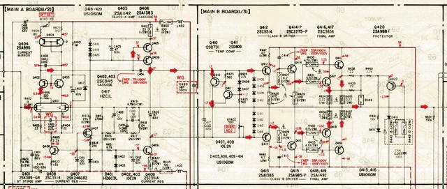 Sony TA F800ES Schematic Detail Power Amp Left Channel