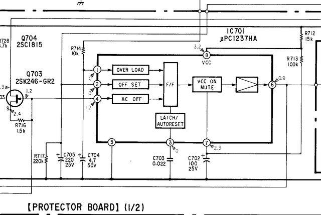 Sony TA-N80ES schematic protection circuit