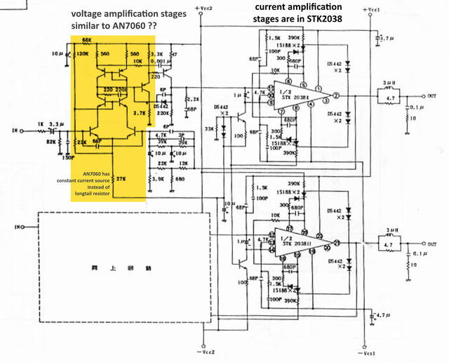 STK2038 Typical Application With Similarities To AN7060 As Pre Stages