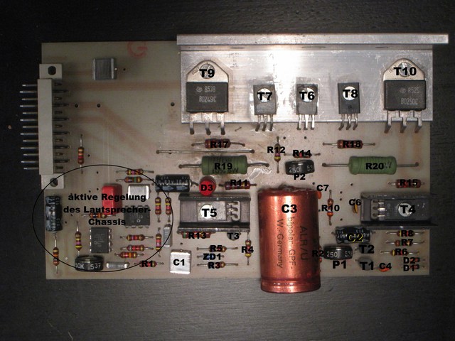 TA Solitaire OEC-1000 Platine PCB Endstufe Bass Bauteile benannte