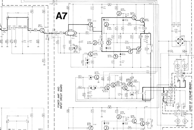 Tandberg TR 2025 Schematic Detail Power Amp With Speaker Switches And Outlet