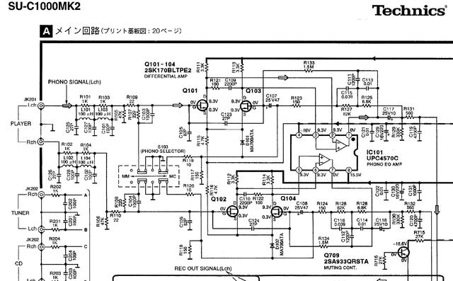 Technics SU-C1000MK2 schematic detail phono equalizer