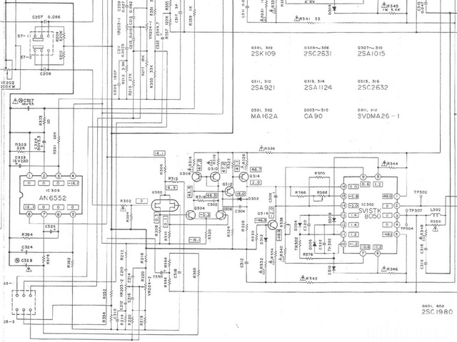 Technics SU-V4A Schematic of Power Amplifier Section