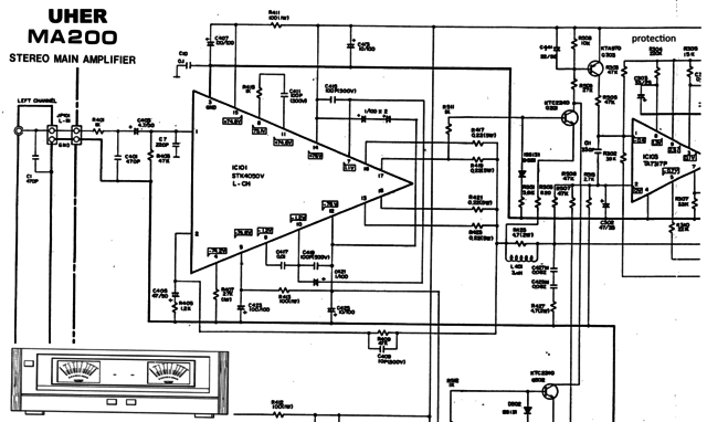 Uher MA-200 schematic detail left power amp