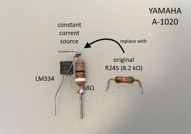 Yamaha A 1020 Constant Current Source 2nd Differential Stage Replacing R245 Longtail Resistor