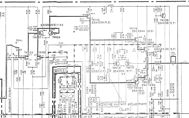 Yamaha A 500 Schematic Detail Power Amplifier Stage Left Channel