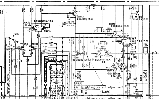 Yamaha A 500 Schematic Detail Power Amplifier Stage Left Channel