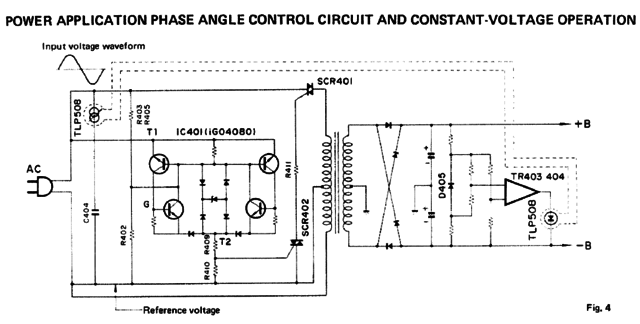 Yamaha B-6 power supply description phase angle control regulator