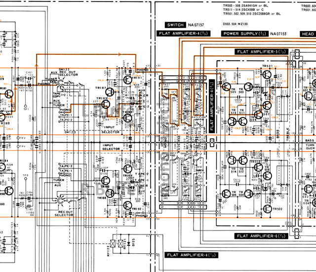 Yamaha C-4 Schematic Detail Input Selector With Buffer Section And Mono Stereo Switch