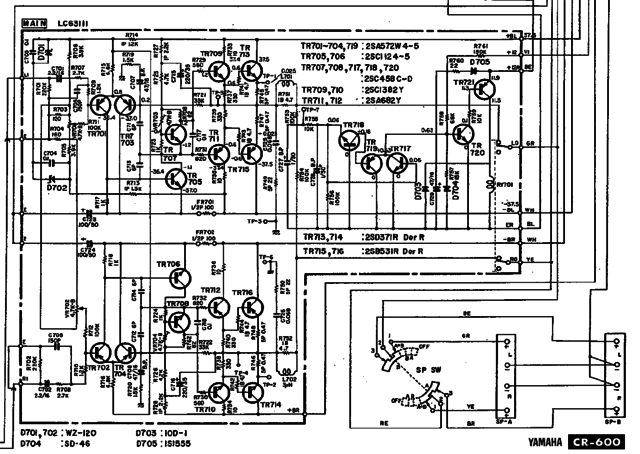 Yamaha CR 600 Schematic Detail Power Amp