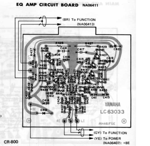 Yamaha CR-800 Equalizer Circuit Board PCB Layout