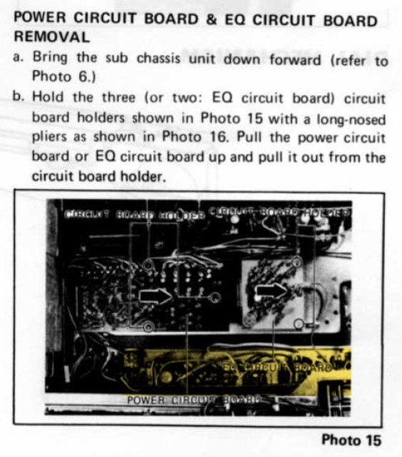 Yamaha CR-800 Equalizer Circuit Board PCB Location