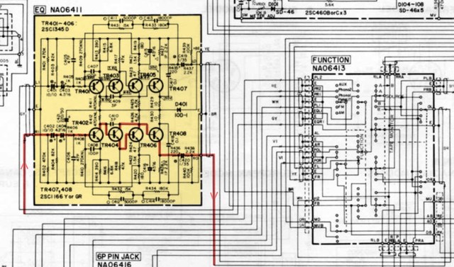 Yamaha CR 800 Equalizer Circuit Board Schematic