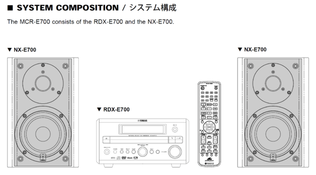Yamaha MCR-E700 consists of RDX-E700 and NX-E700