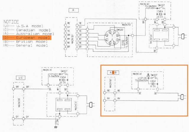 Yamaha RX 330 Schematic Power Supply Transformer