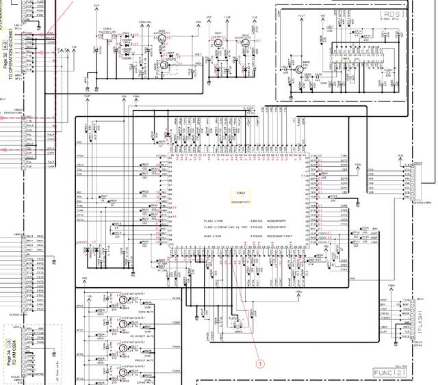 Yamaha RX-797 Schematic Detail Microprocessor