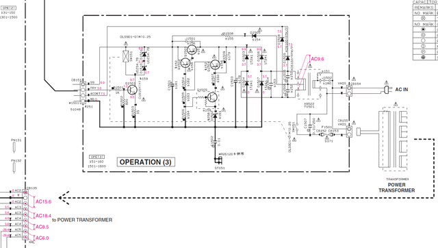 Yamaha RX-V371 schematic detail standby power supply