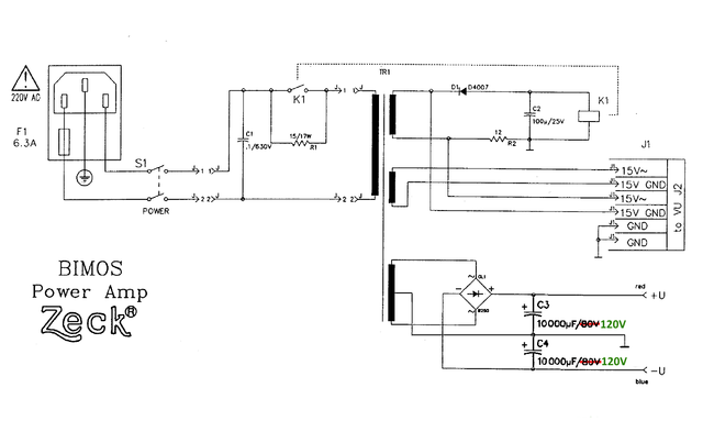 Zeck A902 Schematic Detail Power Supply