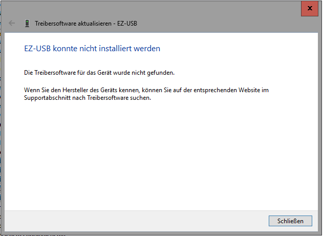 Treiber nicht gefunden