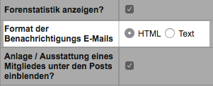 Benachrichtigungs E Mail Format Einstellung