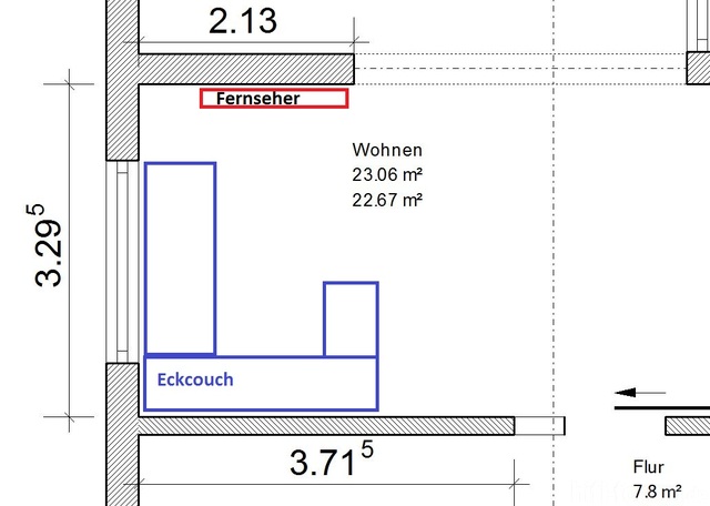 Skizze Wohnzimmer