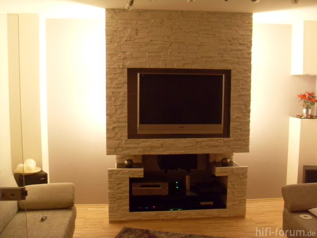Bilder eurer steinwände / kiesbetten, racks, gehäuse hifi forum ... Steinmauer wohnzimmer