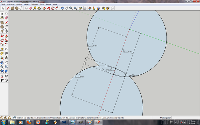 Pic Schablone Fräsen Radius 1200mm, 200mm Schallwand, 15mm Wandstärke, 430mm Lautsprecherhöhe