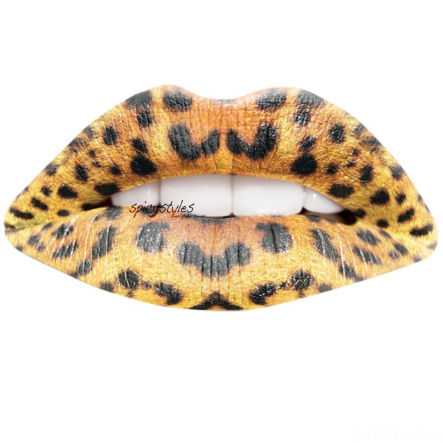 794-Lippen-Tattoo-Leopard-Gelb