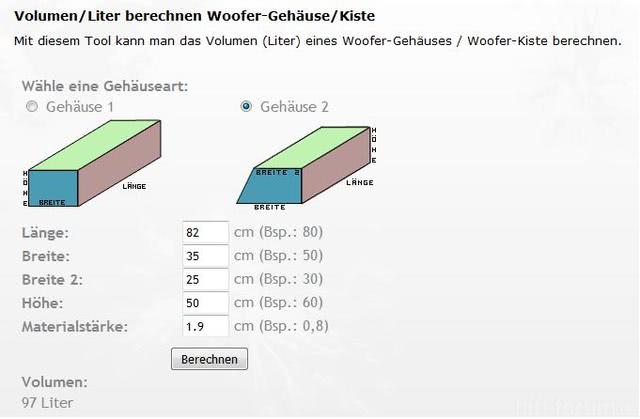 Subwoofer Gehäuse