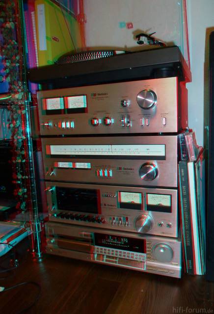 70er Technics-Anlage in anaglyph-3D