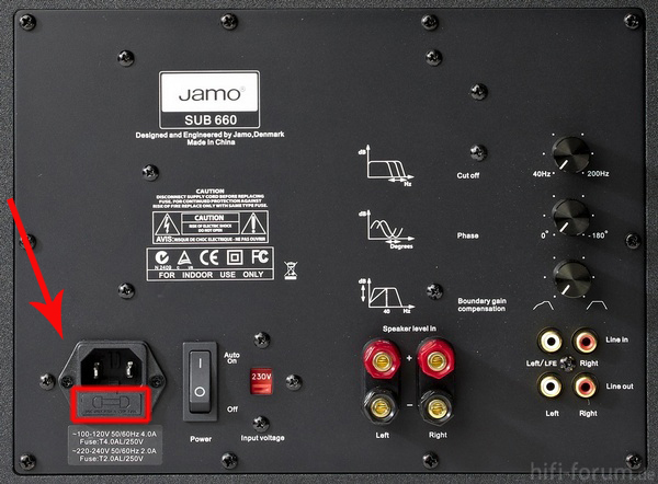 Jamo Sub 660 Sicherung