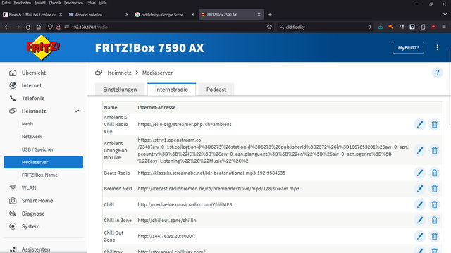 Mediaserver Fritzbox