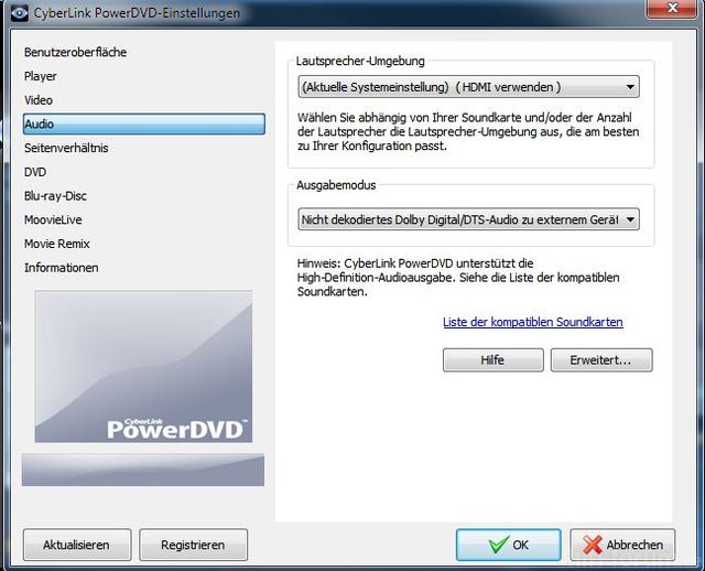 Power Dvd Einstellungen 1