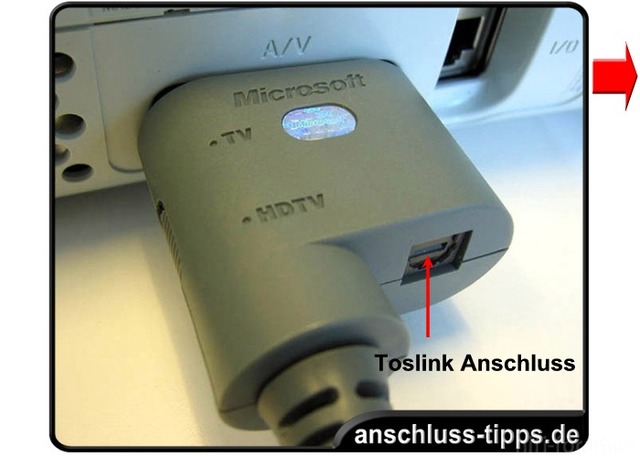 Toslink Anschluss  Xbox360 1