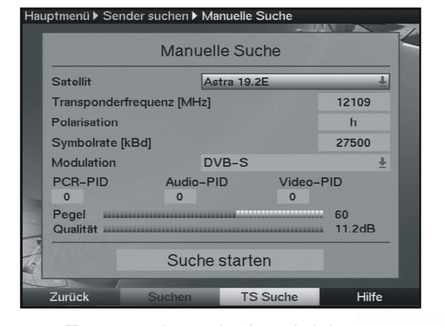Manuelle Sendersuche