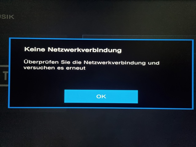 Anzeige HEOS Fernseher Keine Netzwerkverbindung