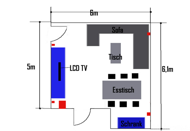 Wohnzuimmer ( Prowisorische Draufsicht )