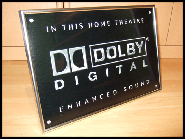 DOLBY VISION/ATMOS/DTS X/CANTON/YAMAHA Leinwand 20x30 cm Schild Logo/Bild 