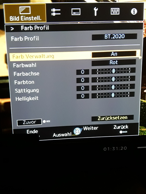 Farbverwaltung Ein