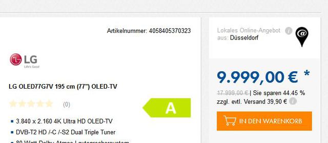 LG 77 Zoll fr 9999 ?