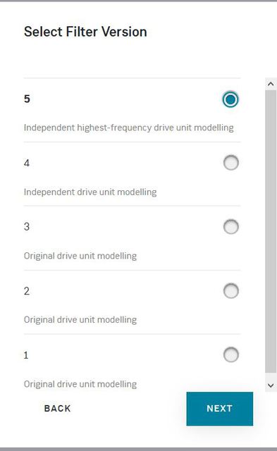 LINN Exakt Filtereinstellungen